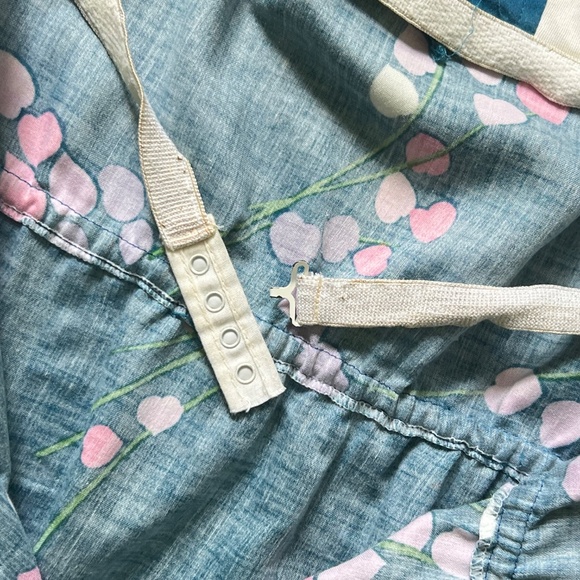 MALIA Honolulu Vtg 1970s Sundress 100% Cotton Size 10 Blue w Light Color Hearts - Picture 11 of 11